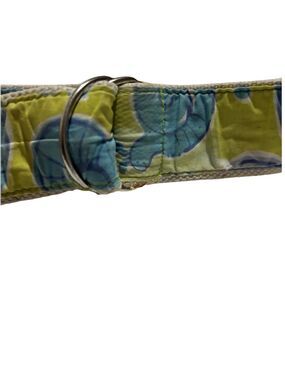 Rare Vintage Y2K Lilly Pulitzer‎ Snail Print Belt - Blue & Lime Escargot  Size L